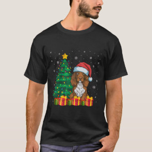 Ugly Fält Spanel Santa Hat jul Ljus Hund T Shirt