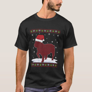 Ugly Fransk Bulldog Santa Hat jul Pajama Sno T Shirt