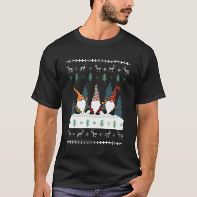 Ugly Gnome i skogen T Shirt (Framsida)