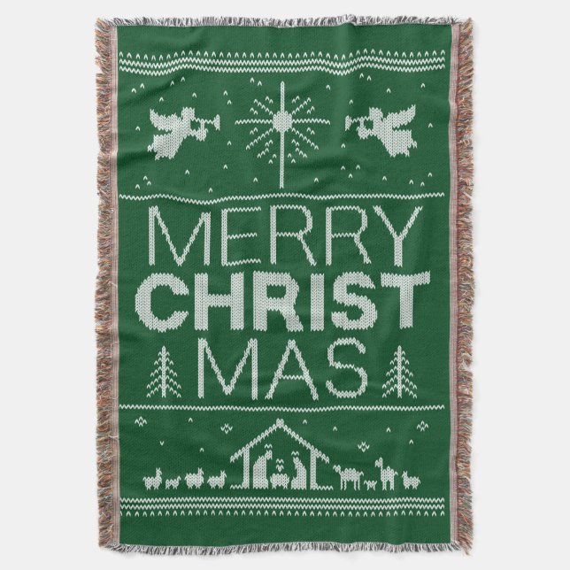 Ugly God jul Sweater Christian Jesus Gud Filt (Framsidan Vertikal)