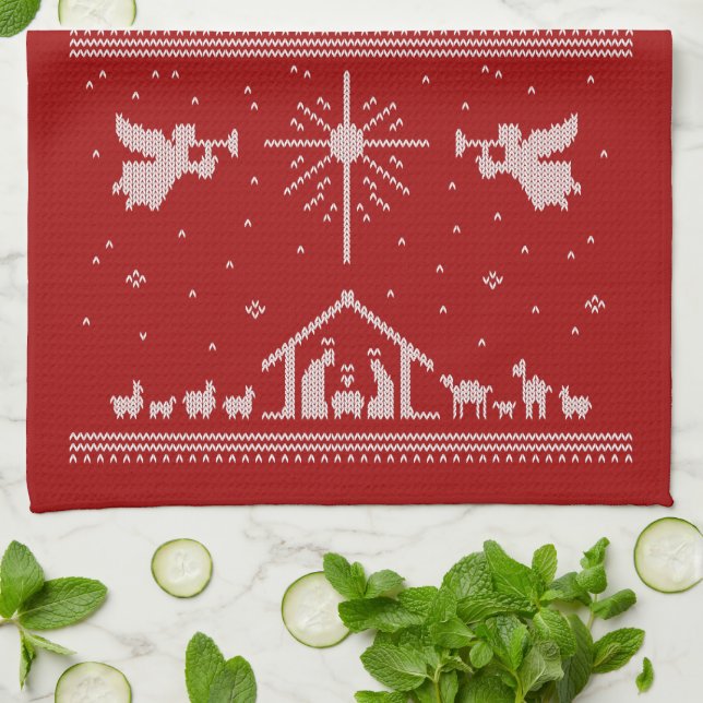 Ugly God jul Sweater Ntivity Christian Kökshandduk (Vikta)