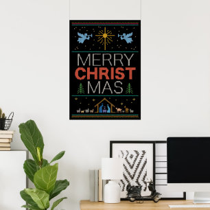 Ugly God jul Sweater Religiösa Christian Poster