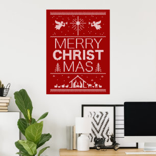 Ugly God jul Sweater Religiösa Christian Poster