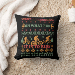 Ugly God jul sweater som cyklar Kudde
