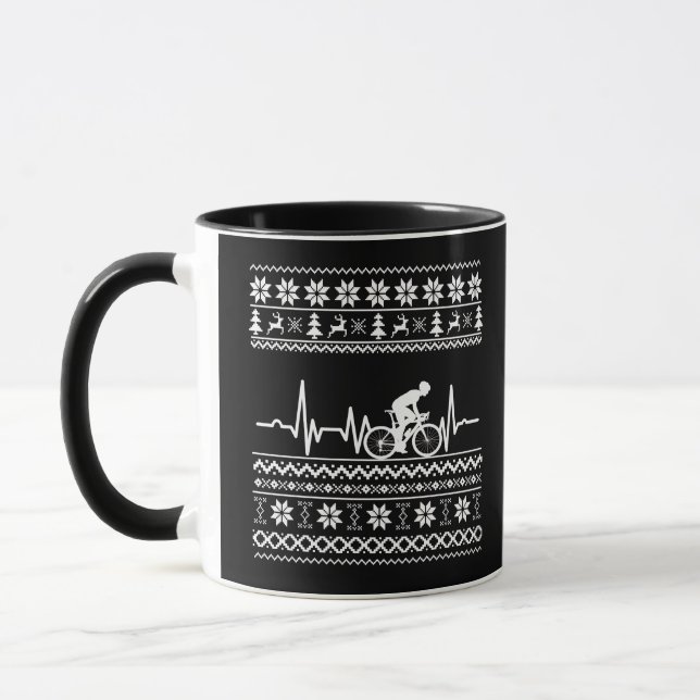 Ugly God jul sweater som cyklar Mugg (Vänster)