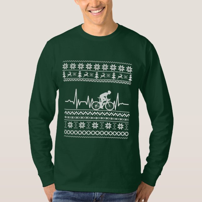 Ugly God jul sweater som cyklar T Shirt (Framsida)