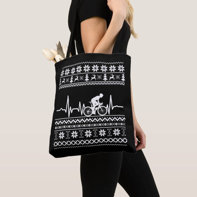 Ugly God jul sweater som cyklar Tygkasse (Närbild)
