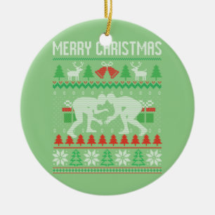 Ugly God jul Wrestling Wrestler Santa Julafton Julgransprydnad Keramik
