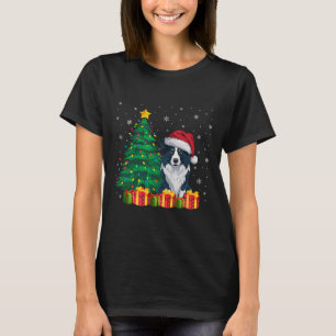 Ugly Gräns Collie Santa Hat jul Ljus Hund T Shirt