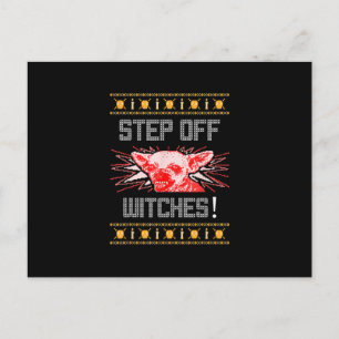 Ugly Halloween Sweater Chihuahua Step off Witches Meddelande Vykort
