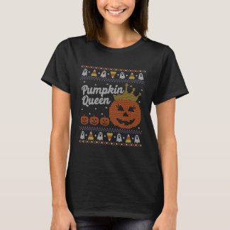 Ugly Halloween Sweater Pumpkin Queen T Shirt