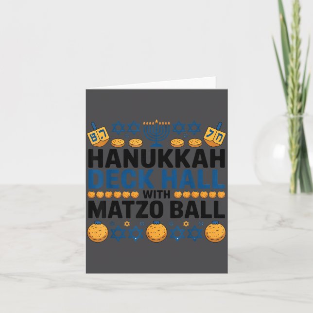 Ugly Hanukkah Deck Hall With Matzo Ball Chanukah  Kort (Framsida)