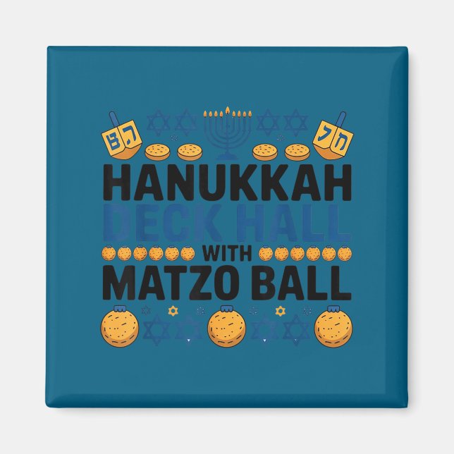 Ugly Hanukkah Deck Hall With Matzo Ball Chanukah  Magnet (Framsidan)