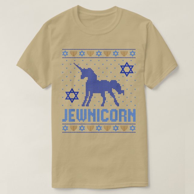 Ugly Hanukkah Jewish Unicorn Cute Chanukah Helgdag T Shirt (Design framsida)