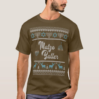 Ugly Hanukkah Sweater Menorah Matzo Baller Jew Cha T Shirt
