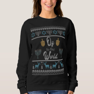 Ugly Hanukkah Sweater Menorah Oy till World Chan T Shirt