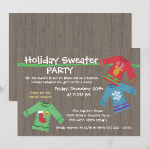 Ugly Helgdag Sweater Party Inbjudningar