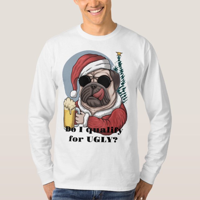 Ugly Hund Ansikte Thug Beer Sunglass T Shirt (Framsida)