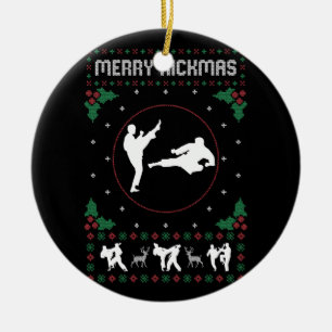 Ugly jul Karate Jiu Jitsu Martial Art Merry Julgransprydnad Keramik