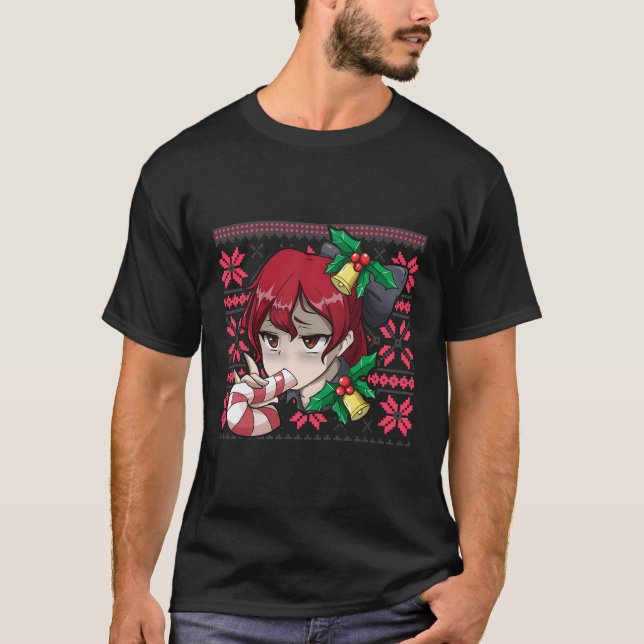 Ugly jul Otaku Ahegao Ecchi Etchi Lewd Henta T Shirt (Framsida)