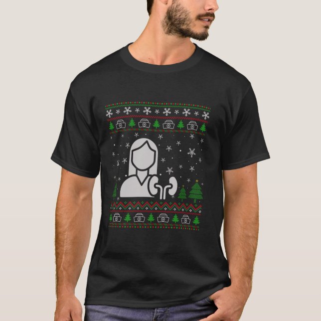 Ugly jul Sweater for Dialysis Nurse Funny Ug T Shirt (Framsida)