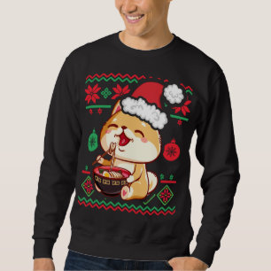 Ugly jul Sweater Kawaii Anime Shiba Inu Eati Lång Ärmad Tröja