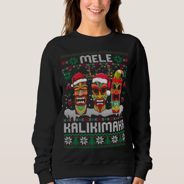 Ugly jul Sweater Mele Kalikimaka Hawaiian Xm T Shirt (Framsida)