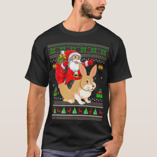 Ugly Julafton Funny Jultomten Riding Hare jul T Shirt