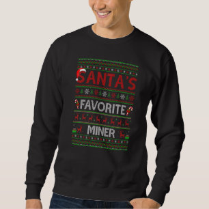 Ugly Julafton Lighting Santa S Favorite Miner Chri Lång Ärmad Tröja