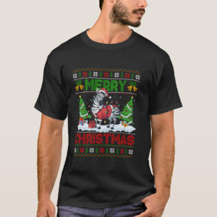 Ugly Julafton Lighting Santa Zebra God jul T S Shirt