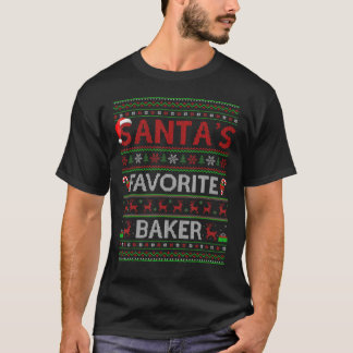 Ugly Julafton Lighting Santa's Favorite Baker Chri T Shirt
