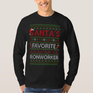 Ugly Julafton Lighting Santa's Favorite Ironworkin T Shirt