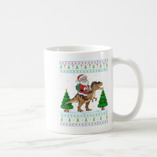 Ugly Julafton Lighting Träd Santa Riding Snosaurus Kaffemugg