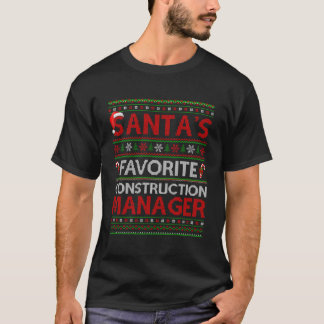 Ugly Julafton Santa's Favorite Construction Manage T Shirt