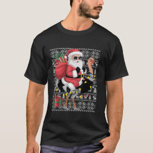 Ugly Julafton Stil Santa Riding Ostrich Bird Chris T Shirt