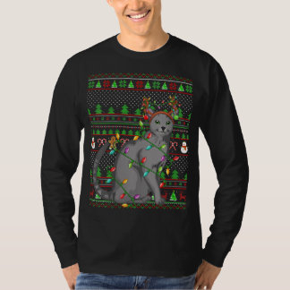 Ugly Julafton Sweater Stil Lighting Russian Blue C T Shirt
