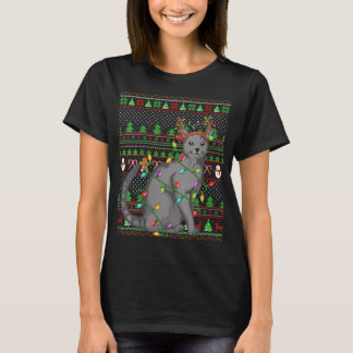 Ugly Julafton Sweater Stil Lighting Russian Blue C T Shirt