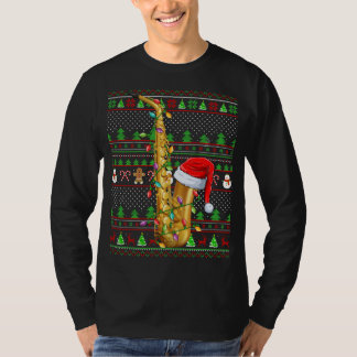 Ugly Julafton Sweater Stil Lighting Saxophone Chri T Shirt
