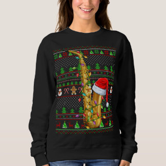 Ugly Julafton Sweater Stil Lighting Saxophone Chri T Shirt