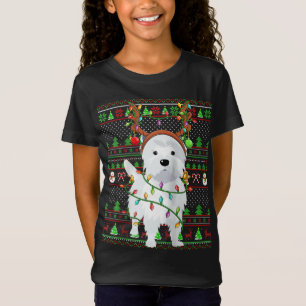 Ugly Julafton Sweater Stil Ljus Westie Hund Christ T Shirt