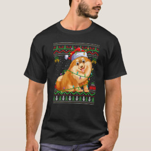 Ugly Julafton Sweater Stil Santa Pomeranian Hund C T Shirt