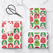 Ugly Julafton Sweaters Polar Bear Snögubbe Rudolf