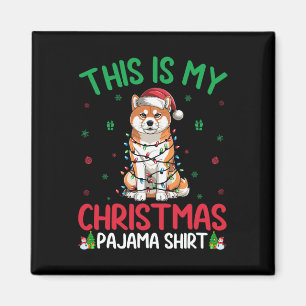 Ugly Julafton Träd Ljus Santa Akita Inu Hund Chris Magnet