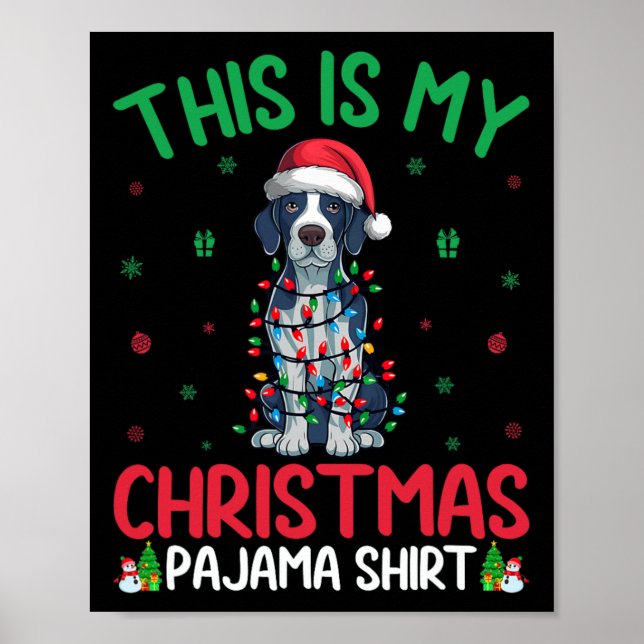 Ugly Julafton Träd Santa Engelska Pointer Hund jul Poster (Framsidan)