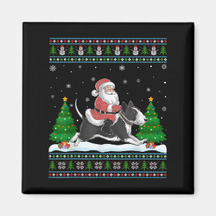 Ugly Julafton Träd Santa Riding Råtta Terrier Hund Magnet