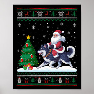 Ugly Julgran Ljus Santa Riding Alaska Kl Poster