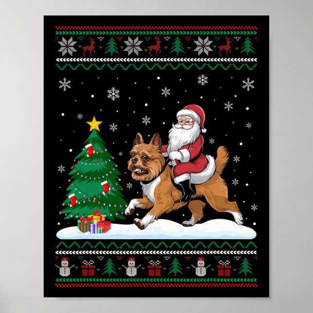 Ugly Julgran Ljus Santa Riding Brussels G Poster (Framsidan)