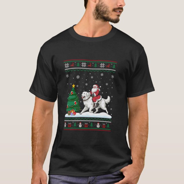 Ugly Julgran Ljus Santa Riding Underbar Pyre T Shirt (Framsida)