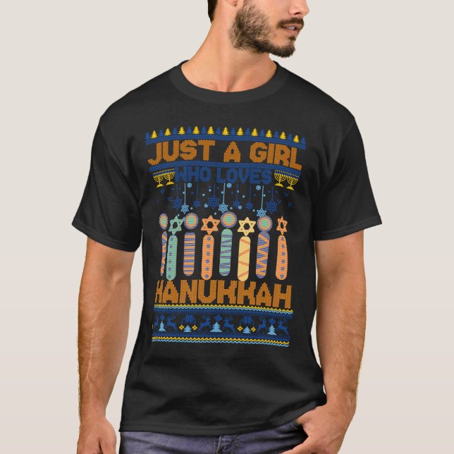 Ugly Just Girl Kärlek Hanukkah Jewish Chanukah Tod T Shirt (Framsida)