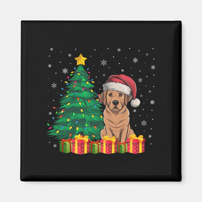 Ugly Labrador Santa Hat jul Ljus Hund älskare Magnet (Framsidan)